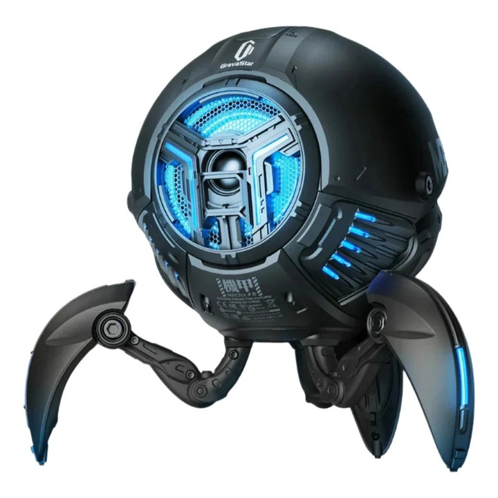 Преносим високоговорител GravaStar Mars Pro, Bluetooth, 20W, LED светлини, черен