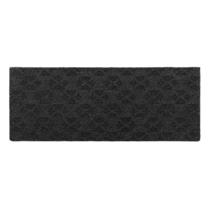 Covor mocheta pentru hol, negru-gri, cu cercuri, 130 x 50 cm