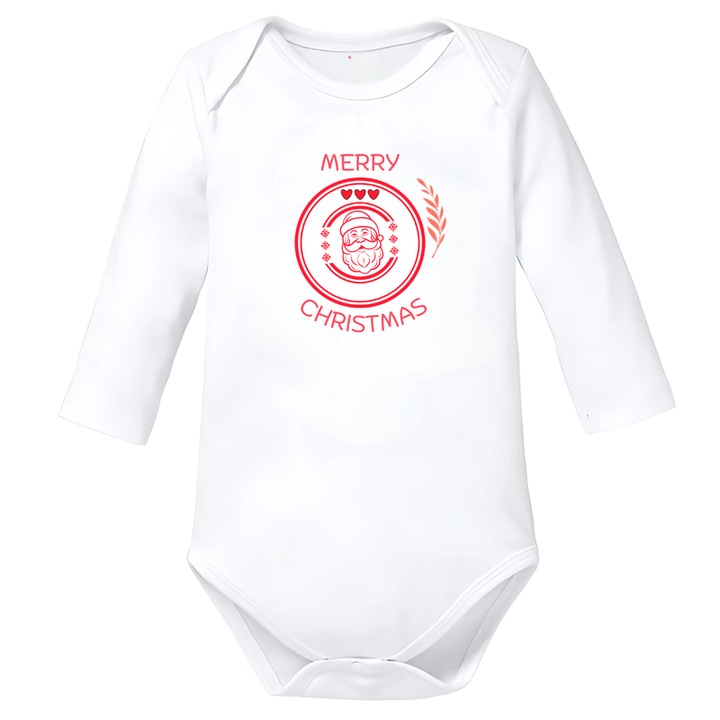 Body gyermek Merry Christmas pamut fehér karácsony, Fehér
