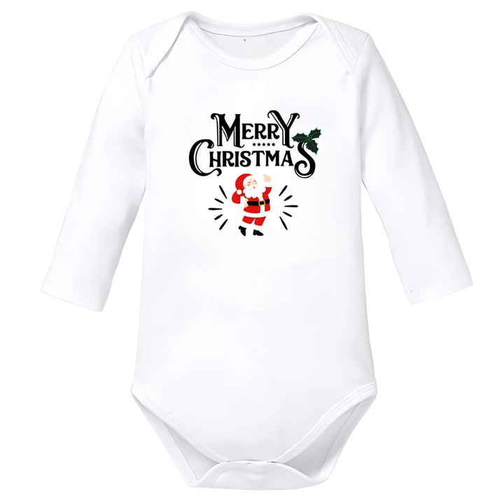 Body gyerek karácsonyi pamut Merry Christmas fehér, Fehér