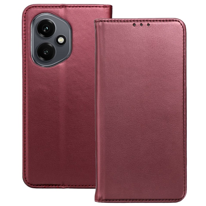 Husă compatibilă Honor 400 5G, tip carte, cu suport carduri, cu închidere magnetică, bordo, Smart Magneto