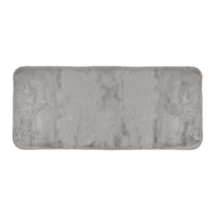 Covoras decorativ de iarna, gri, imitatie de blana, 140 x 60 cm