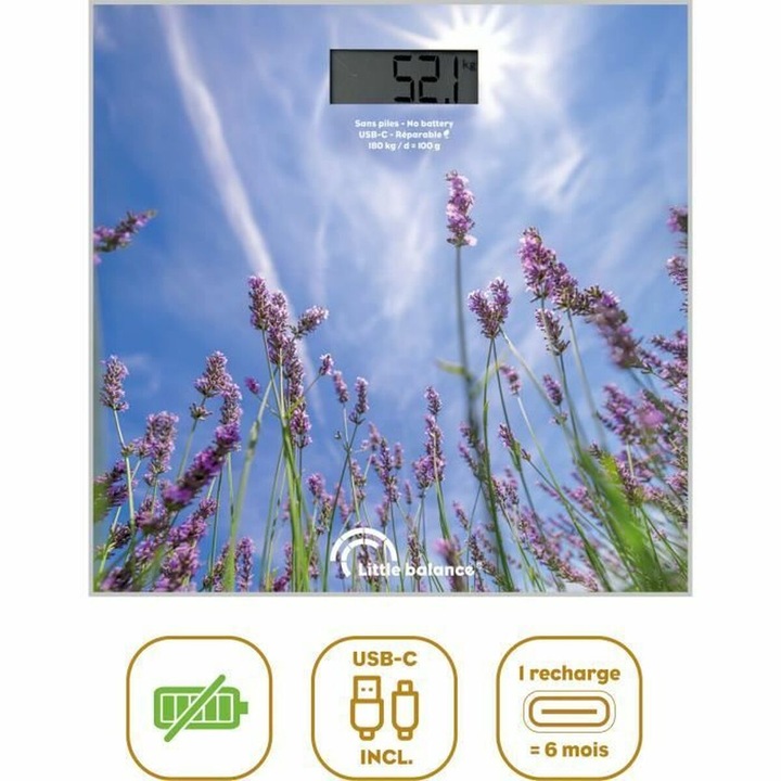 Дигитална везна за баня Little Balance, модел LITTLE BALANCE, с USB-C връзка, висока прецизност и модерен дизайн