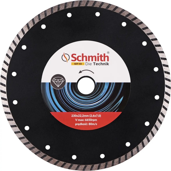 Schmith turbó gyémánttárcsa kemény anyagokhoz 230x22.2x2.6