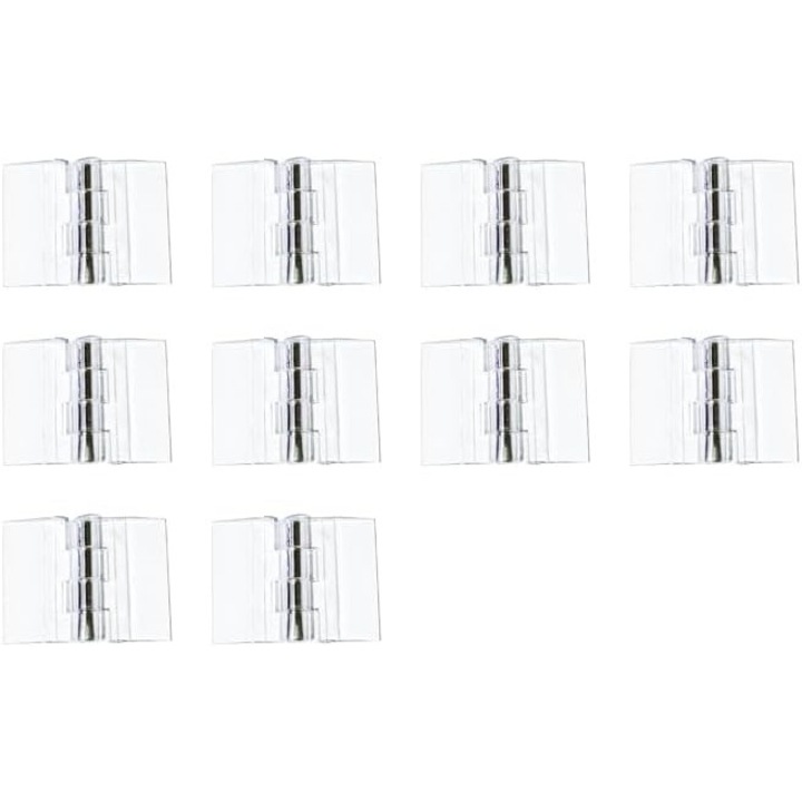 10 darabos akril/plexi zsanérkészlet, átlátszó, 150 x 45 mm