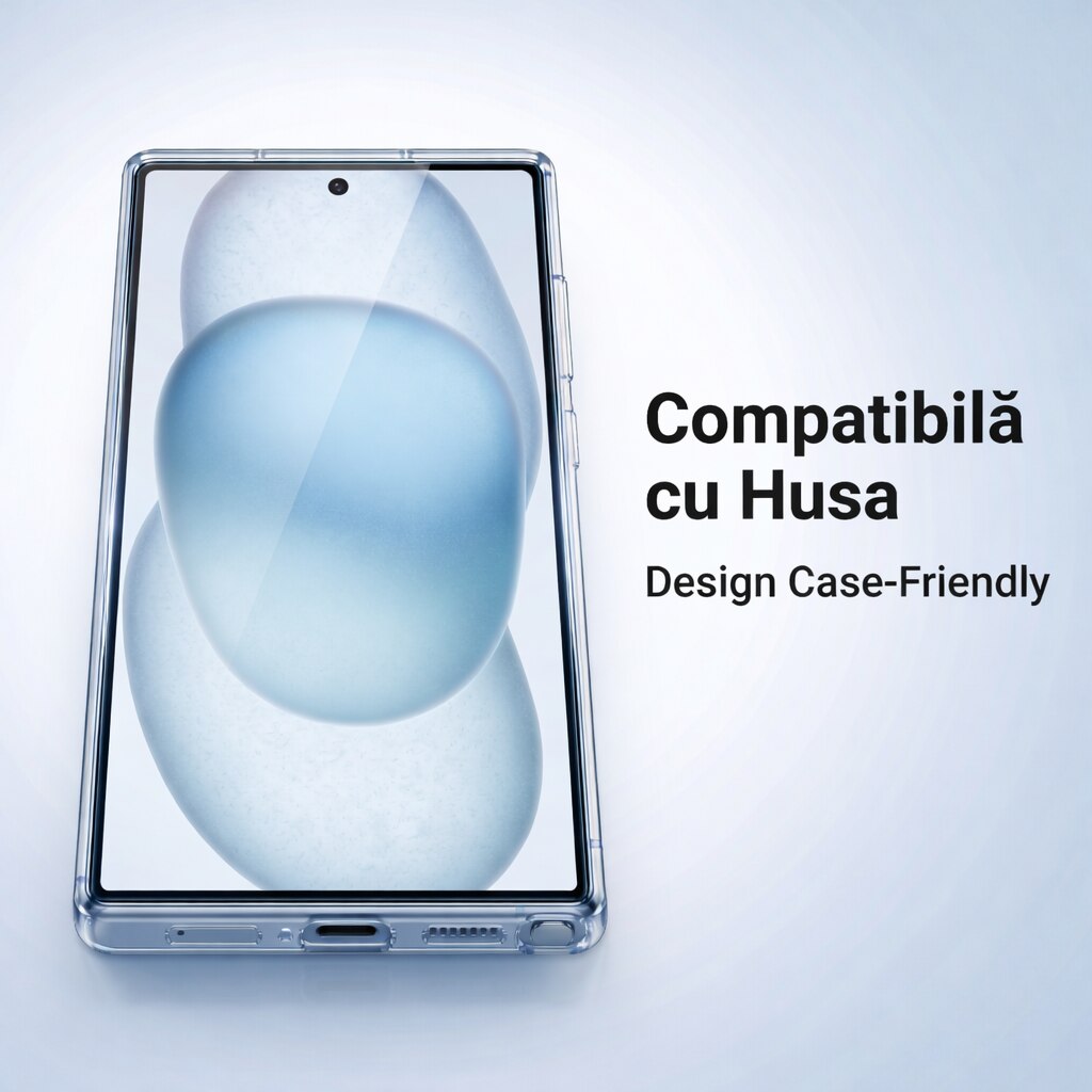 Set 2 Folii Sticla EasyArmour cu Aplicator pentru Samsung Galaxy S24 Plus / 25 Plus, Instalare Usoara Fara Experienta, Margini Negre 3D, Full Glue, Sticla Securizata 9H, Protectie Ecran Anti-Soc, Kit Montaj Inclus, Fara Bule