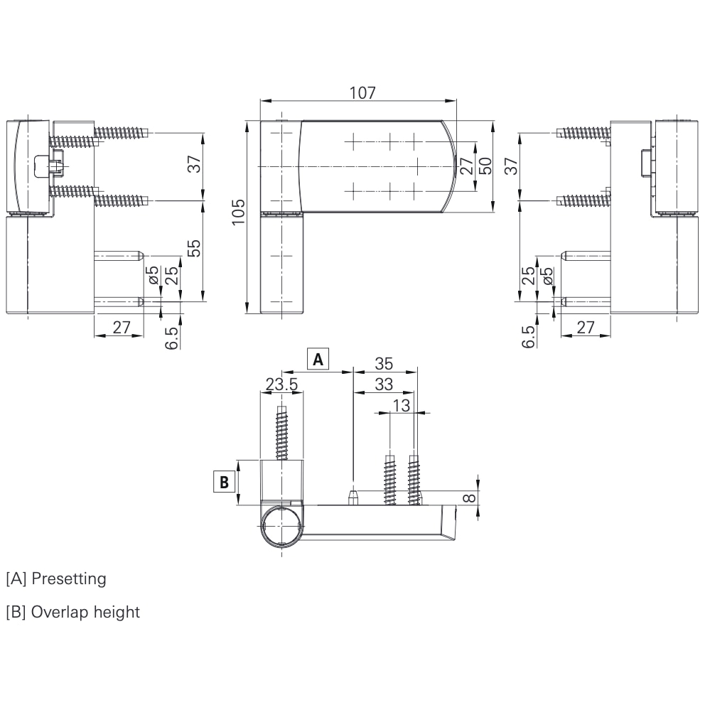Balama aplicata, Roto Solid S PS 27, pentru usi PVC/lemn, max. 120 kg ...