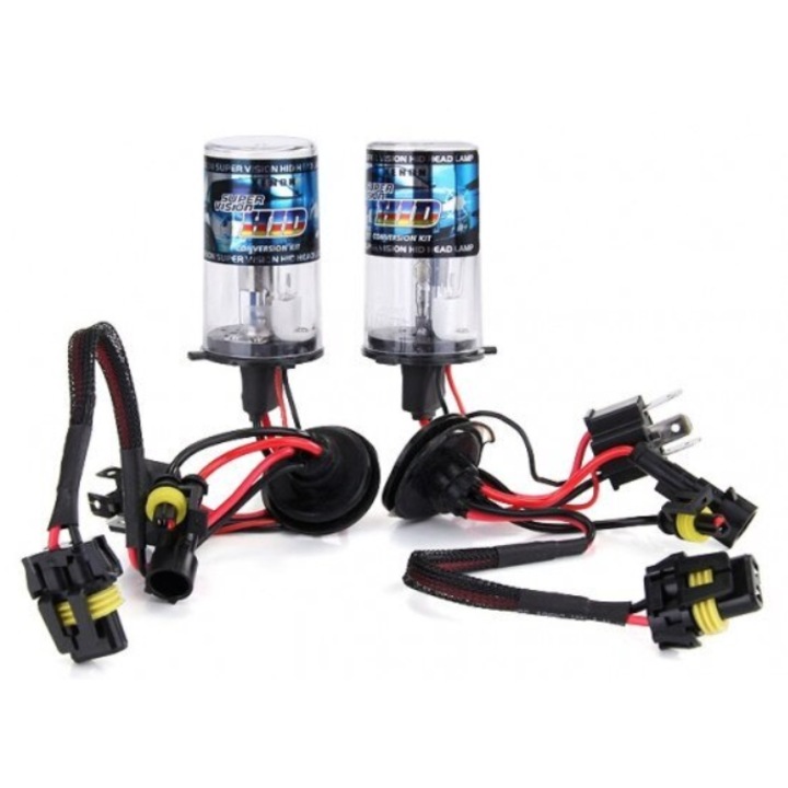 Пълен комплект ксенонови авто H7 HID крушки 55W, напрежение 12V 6000K