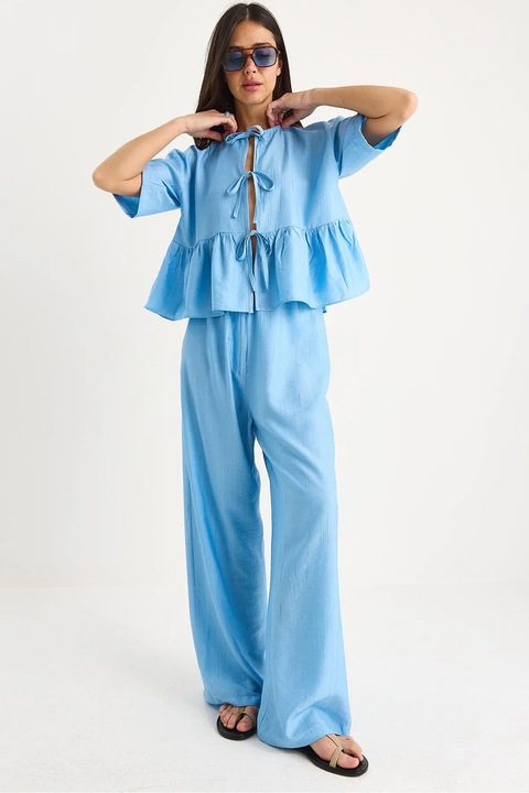 Compleu dama, 2 piese, HiCCUP, textil, albastru