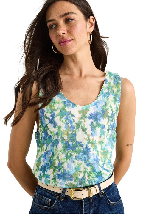 Потник, HiCCUP, Флорален принт, Памук/Ликра, Зелен/Син