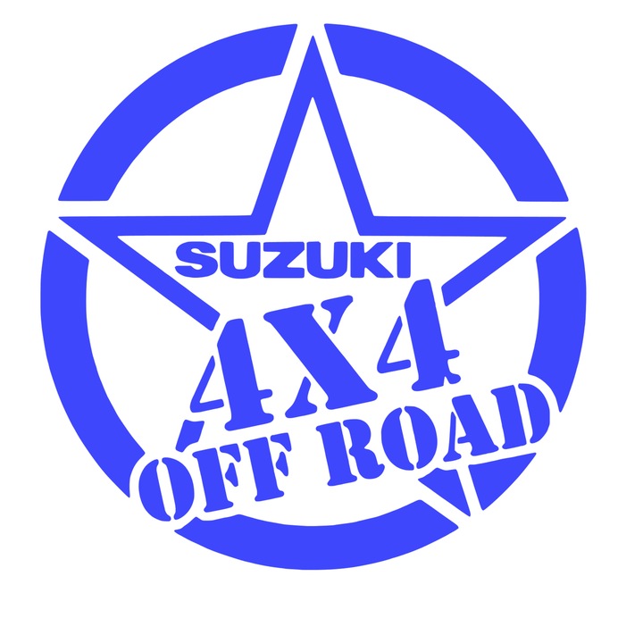 Sticker Stea Suzuki 4x4 off road albastru, 20cm