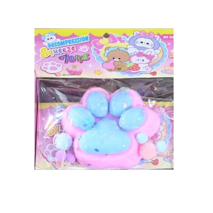Jucarie Antistres Squishy, Flippy, Labuta de Pisica Squeeze Toys, cu Revenire Lenta, 7.5 cm, Model 270527, Multicolor