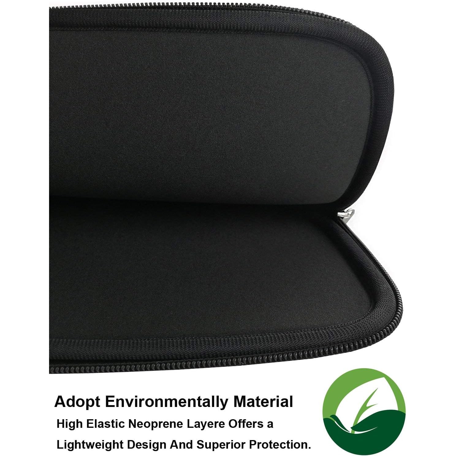 Husa de Protectie Laptop/Tableta, din Neopren, Dimeniune maxima 15,6 Inch, Fermoar, Rezistenta la Stropire/Burete moale impotriva socurilor, Negru, General Store®