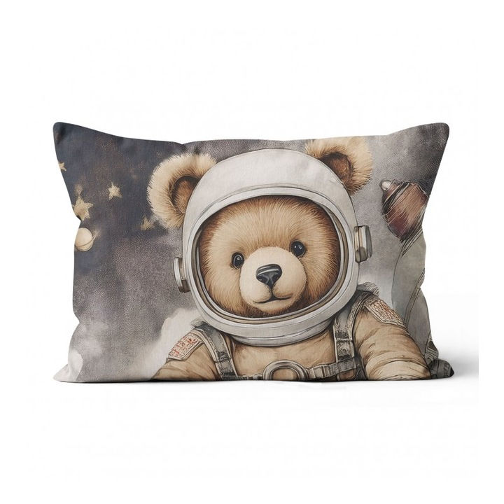 Material textil, Panou de bumbac 50x50 cm Panou lat L: Urs astronaut, bumbac 100%