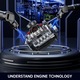 Set de constructie, tehnic Blocuri de constructie pentru modelul de motor V8, cu 487+ de piese, cu componenta de putere pentru blocuri de constructie, Cutie Baterii-AAA, Motor L, potrivit pentru copii si adulti, 14+