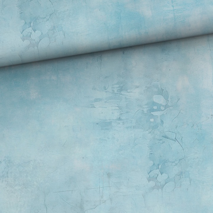 Material textil, Tricot french terry, Tricot trening imprimat Combo albastru, bumbac 95%, elastan 5%