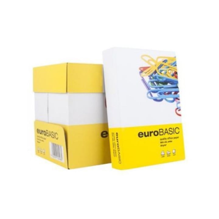 Hartie de copiat EUROBASIC, A4, Alba, 500 coli / pachet, 80g/m2