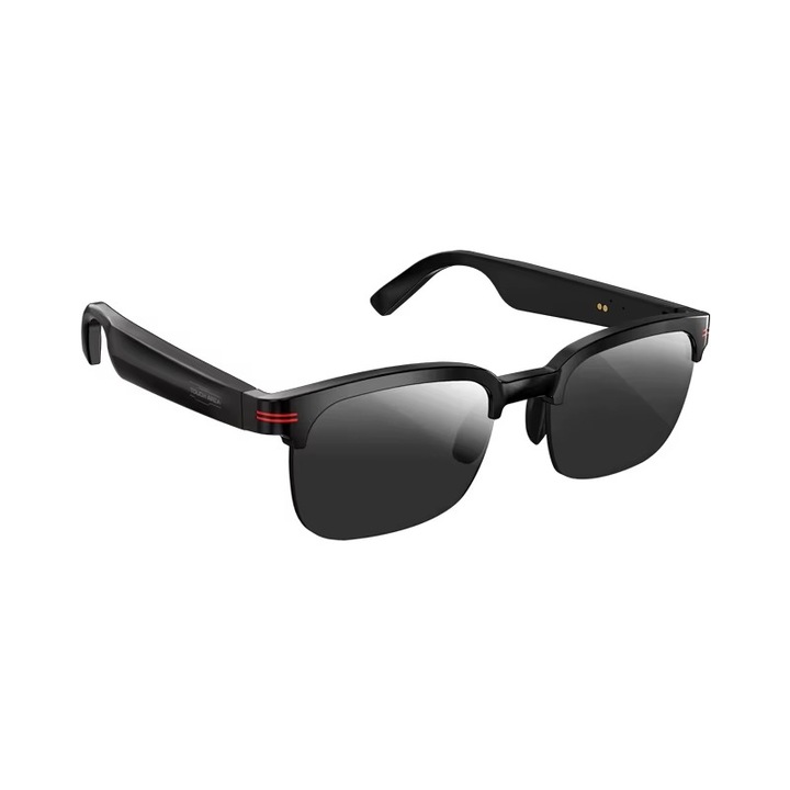 Ochelari inteligenti NUBI GS200, Difuzoare incorporate in rama, Apeluri primite, Muzica, Bluetooth, Ochelari de soare negri