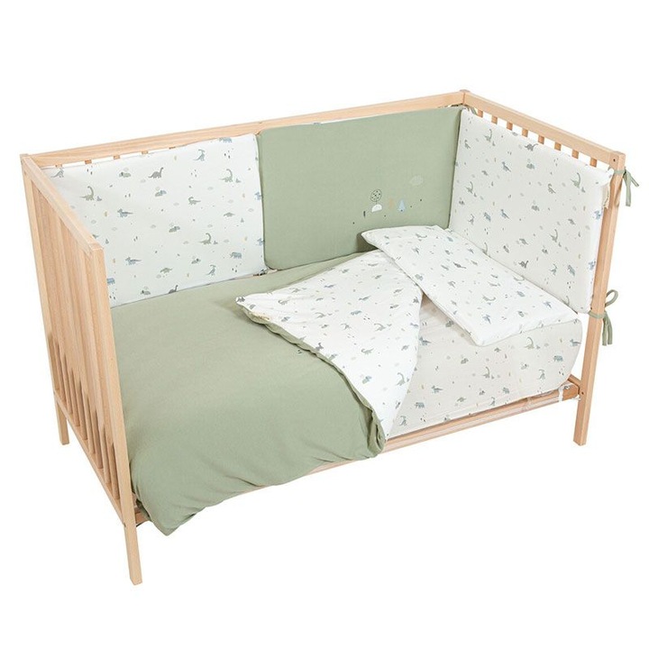 Бебешки спален комплект с обиколник Bimbidreams TREX 110x155 см., 3 части
