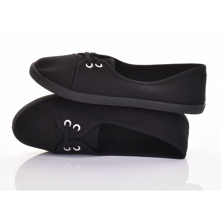 Tenisi dama Martinus, decupati, slip-on, negru, material textil