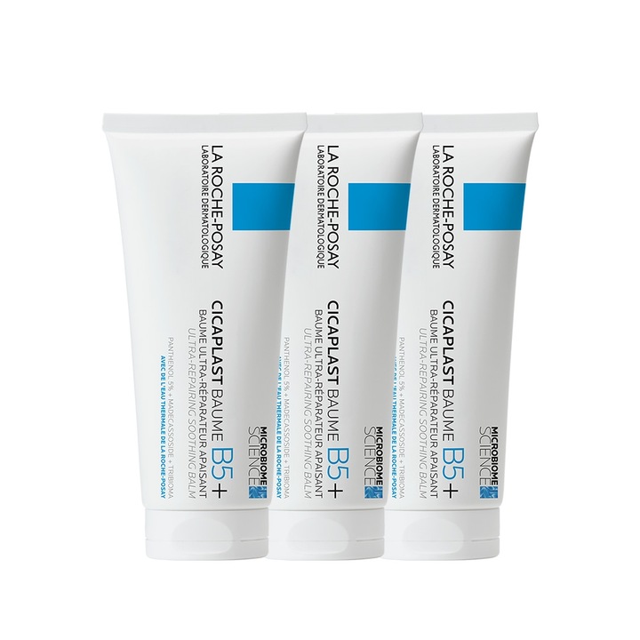 Възстановяващ крем, La Roche-Posay Cicaplast Balm B5, Възстановяващ мехлем и успокояващ терапевтичен крем, 100 мл x 3 броя