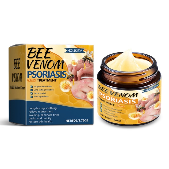 Crema de tratament avansat pentru psoriazis cu venin de albine, crema calmanta pentru psoriazis, crema hidratanta calmanta anti-matreata pentru ingrijirea delicata a pielii