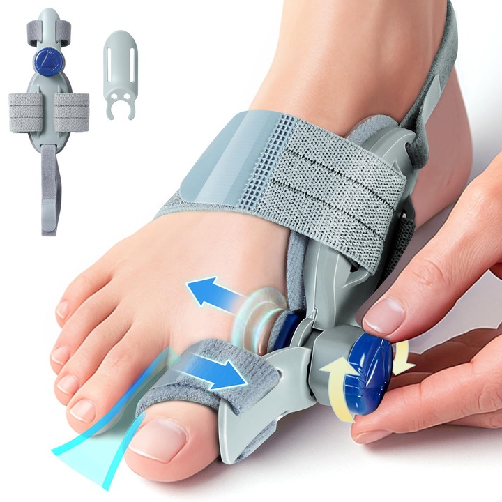 Corector monturi, Elimininarea Inflamatiilor, Corectare/Repozitionare Deget, Amortizare moale, Ajustabil si Accesorii, Unisex, Alb