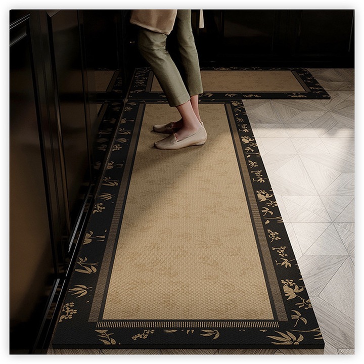 Covoare, 50*80cm+50*120cm, absorbant si cu uscare rapida covoras anti-alunecare bucatarie, baie, living, dormitor universal ingrosat anti-cadere si usor de curatat, Caramiziu