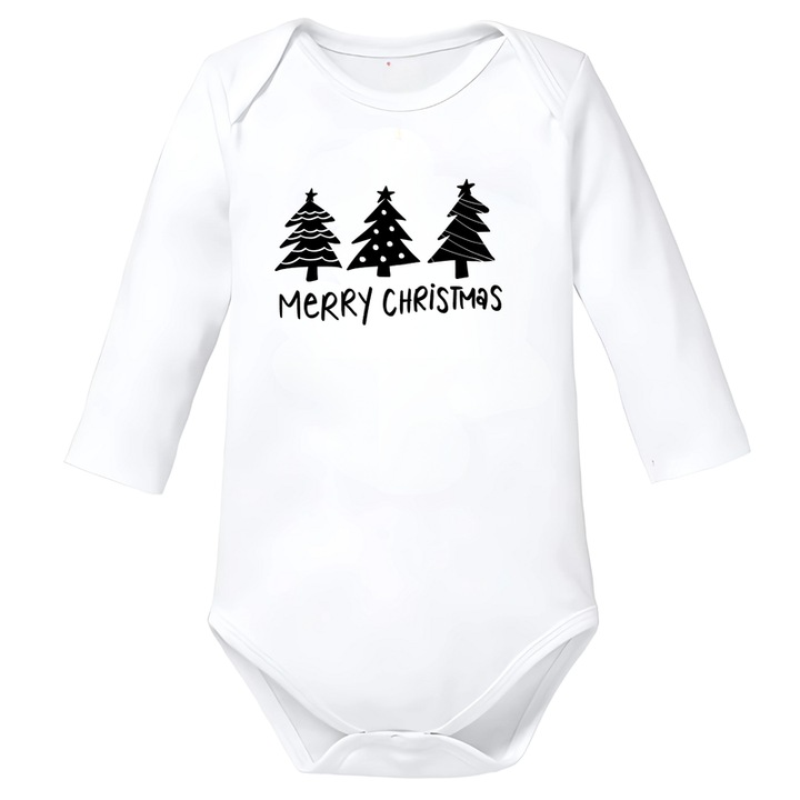 Body gyerek karácsonyi fehér fehér Merry Christmas pamut, Fehér