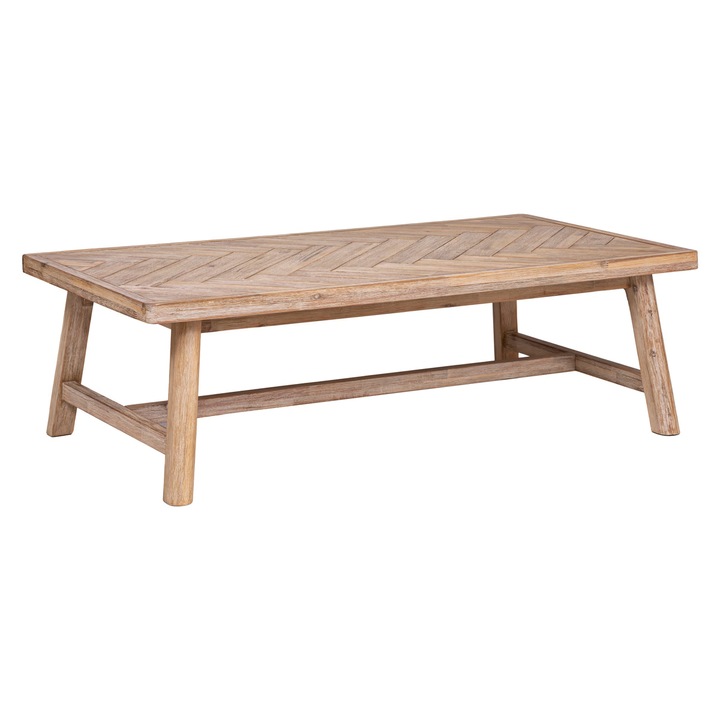 Холна маса Atmosphera Aeris, акациево дърво и плот от MDF с шеврон, 130x70x40 см, естествен цвят