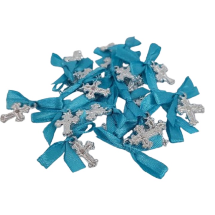 Set 30 de cruciulite, pentru botez culoarea turcoaz