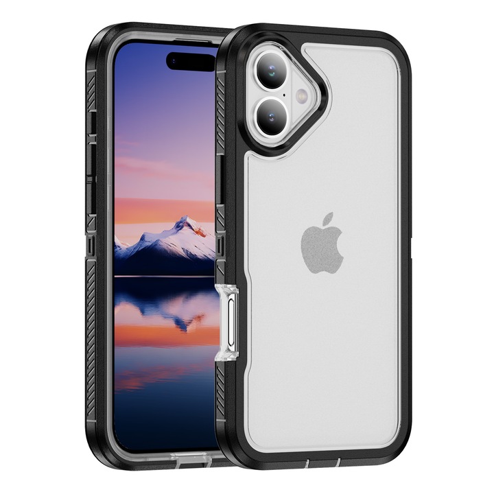 Husa protectie telefon, Bluvista®, Compatibila Apple iPhone 17, Antisoc, Protectie Superioara, Bumper interior, Negru