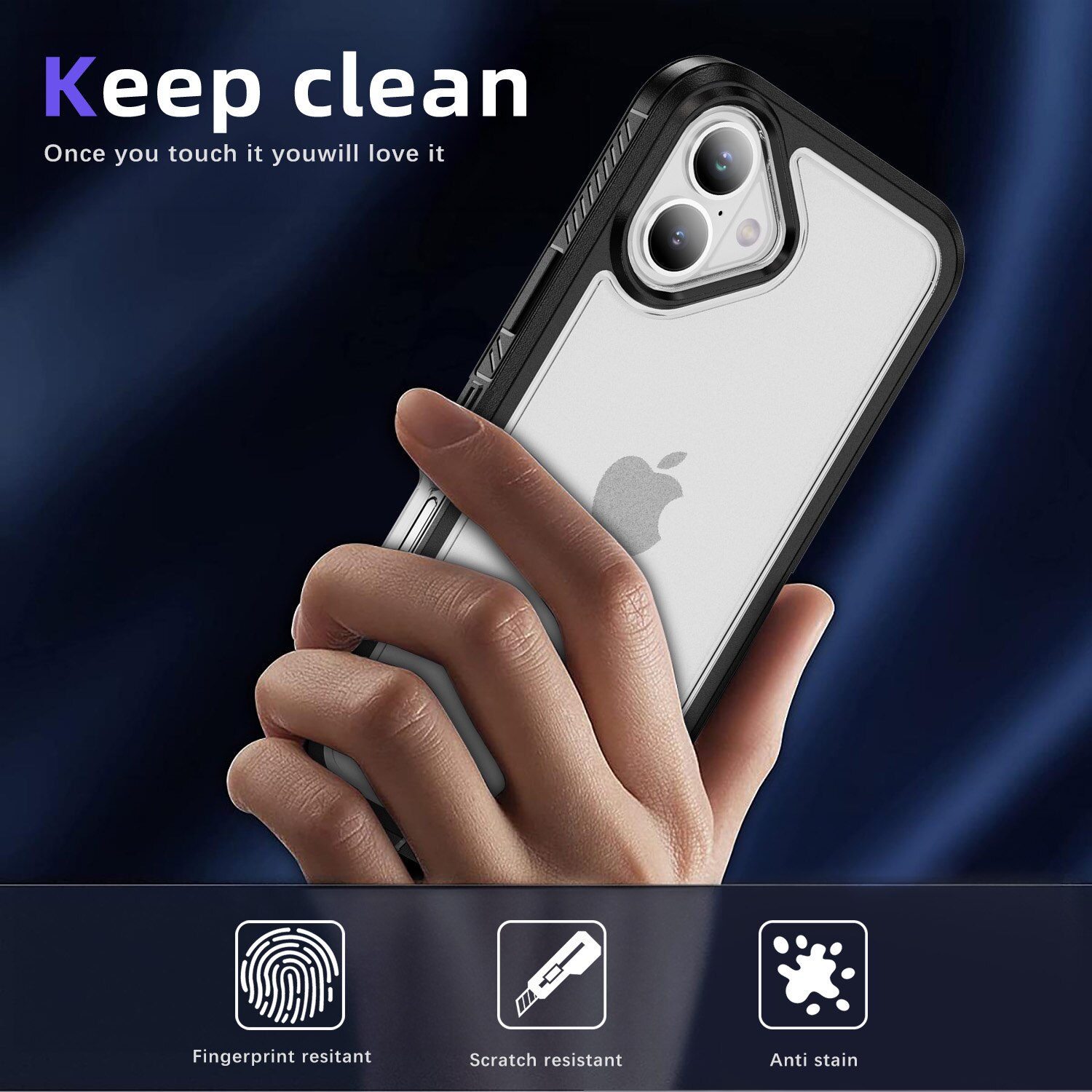 Husa protectie telefon, Bluvista®, Compatibila Apple iPhone 17, Antisoc, Protectie Superioara, Bumper interior, Negru