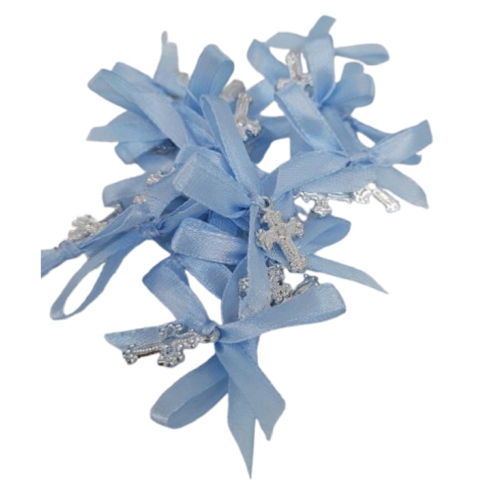 Set 20 de cruciulite, pentru botez culoarea albastru deschis