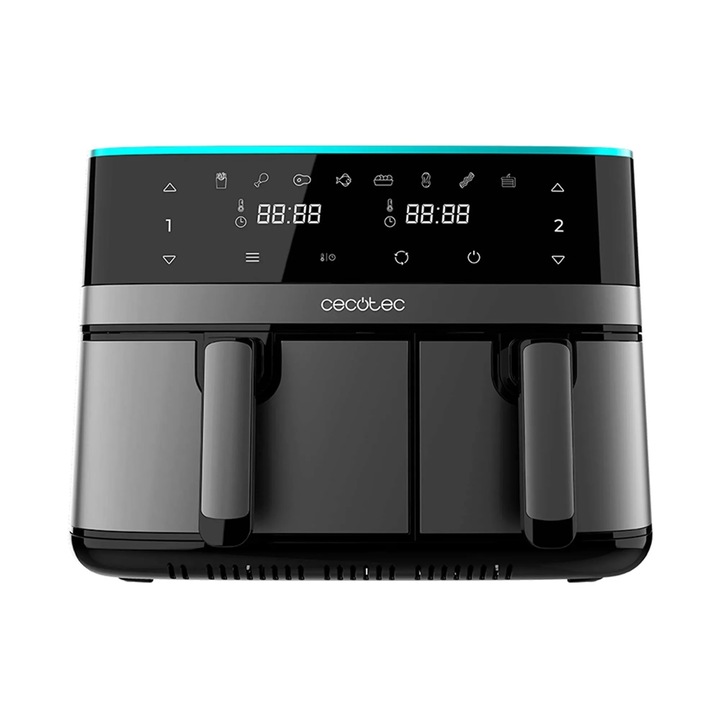 Friteuză cu aer Cecotec Cecofry DuoSize 9000, coș dublu, 2700 W / 04954