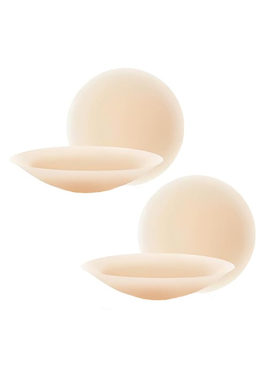 Set 4 plasturi, BOMSTOM, Reutilizabile, pentru mameloane, autocolanti, din silicon, diametru 8 cm, Nude