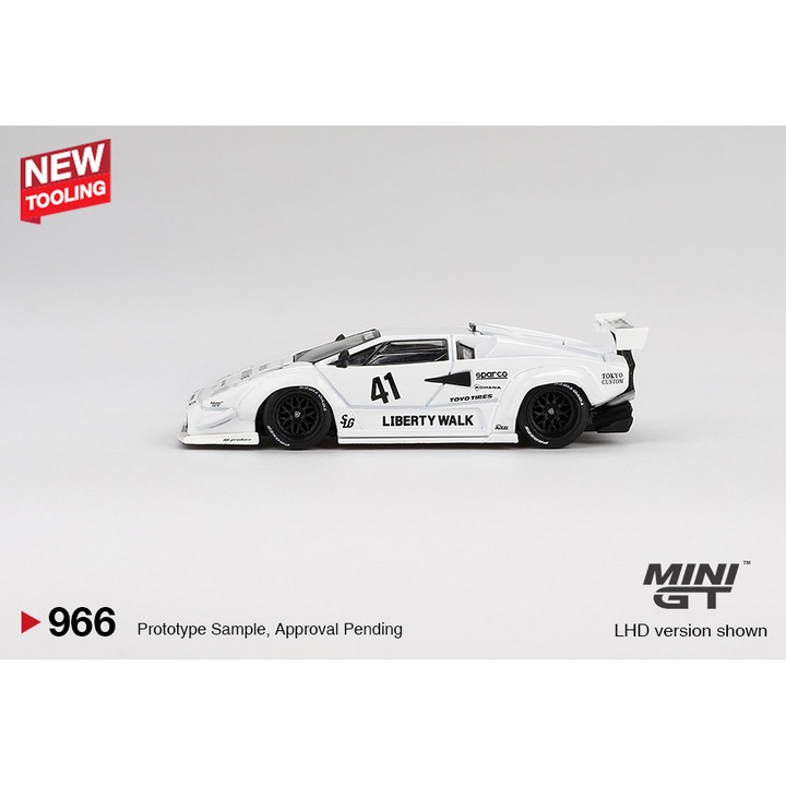 Lamborghini Countach Lbworks White Tokyo Auto Salon 2024 1:64 Mini GT MGT00966-L modellautó