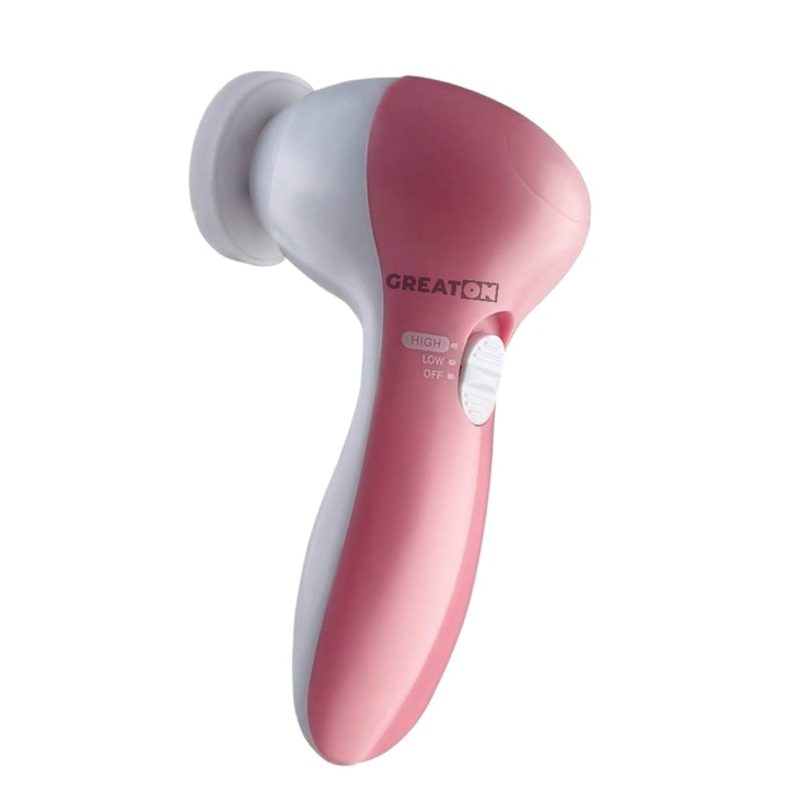 Dispozitiv Electric GREATON De Masaj Si Curatare Picioare 7in1, Roz/Alb