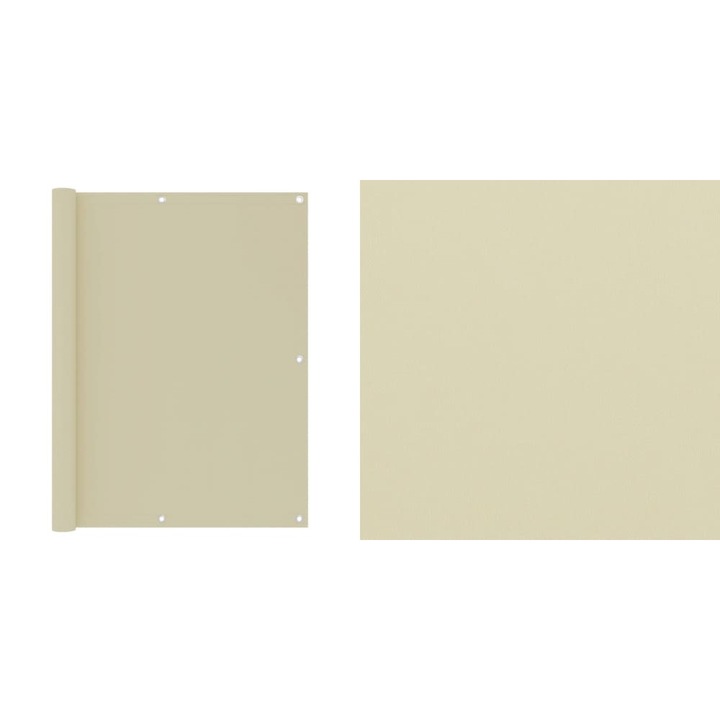 Paravan pentru balcon, crem, 120x600 cm, tesatura oxford