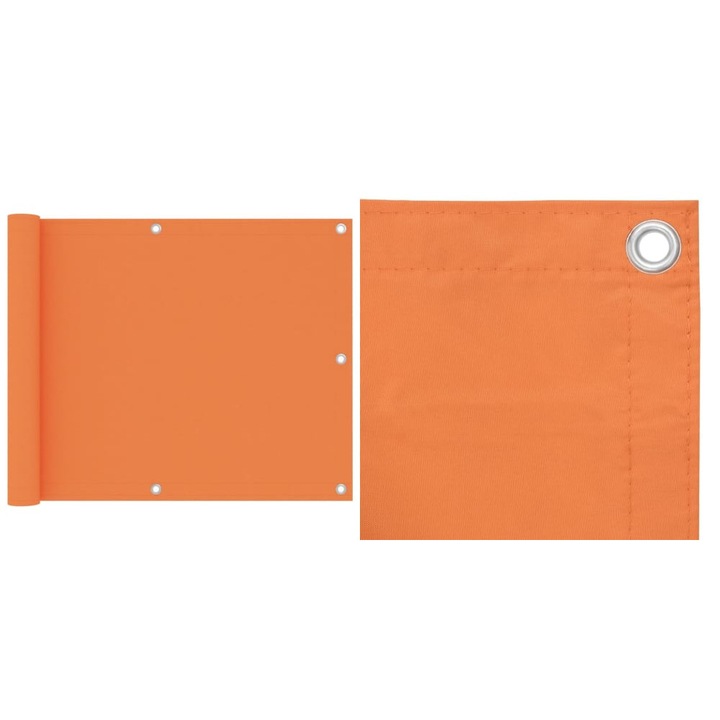 Paravan de balcon, portocaliu, 75 x 500 cm, tesatura oxford