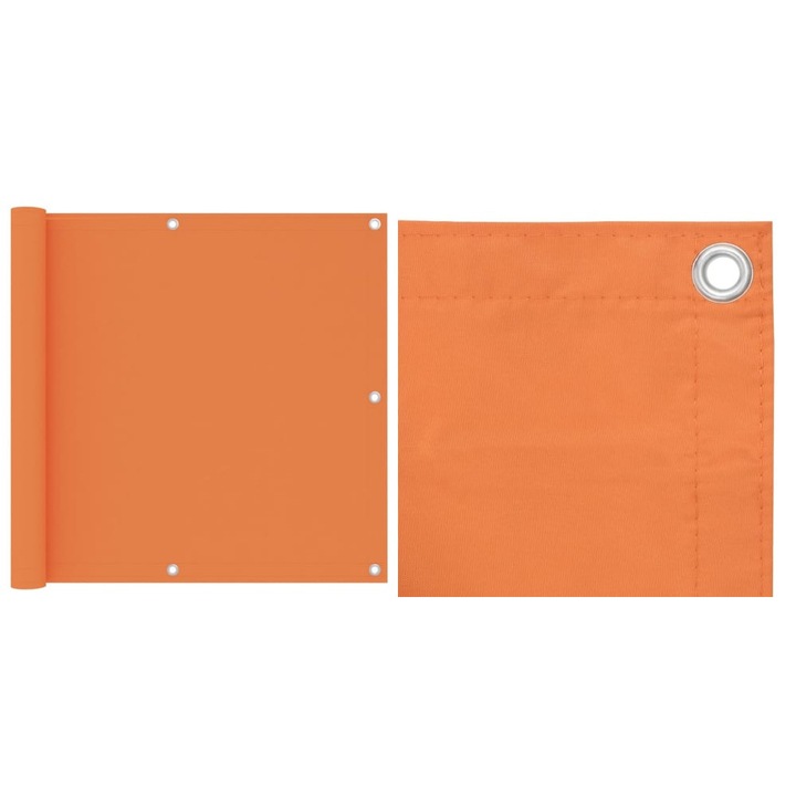 Paravan de balcon, portocaliu, 90 x 500 cm, tesatura oxford