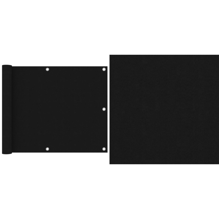 Prelata balcon, negru, 75x400 cm, tesatura Oxford