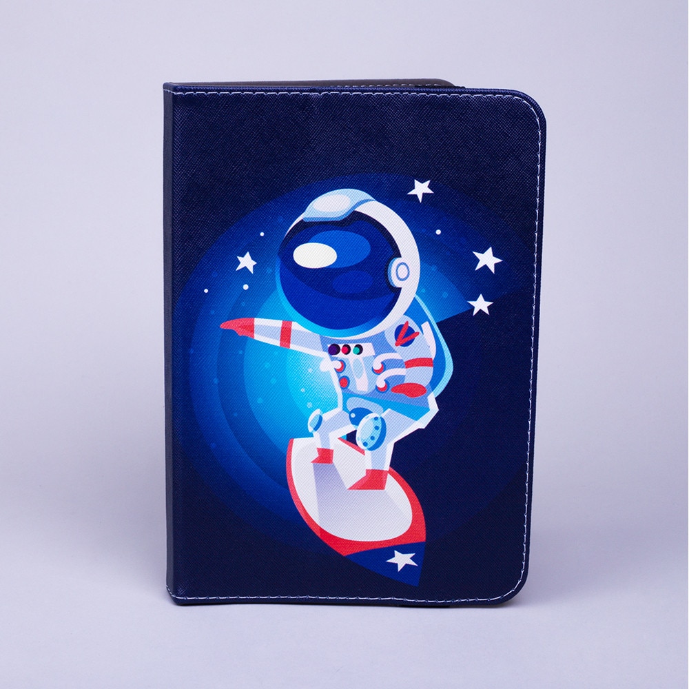 Husa Book Universala pentru tableta, G-Tech, 9-11 inch, Cosmonaut, Piele Ecologica, Multicolor