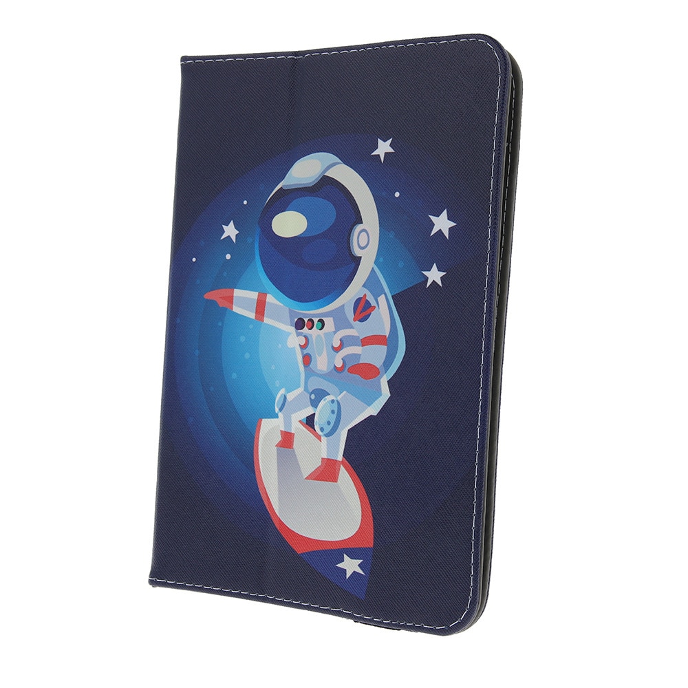 Husa Book Universala pentru tableta, G-Tech, 9-11 inch, Cosmonaut, Piele Ecologica, Multicolor