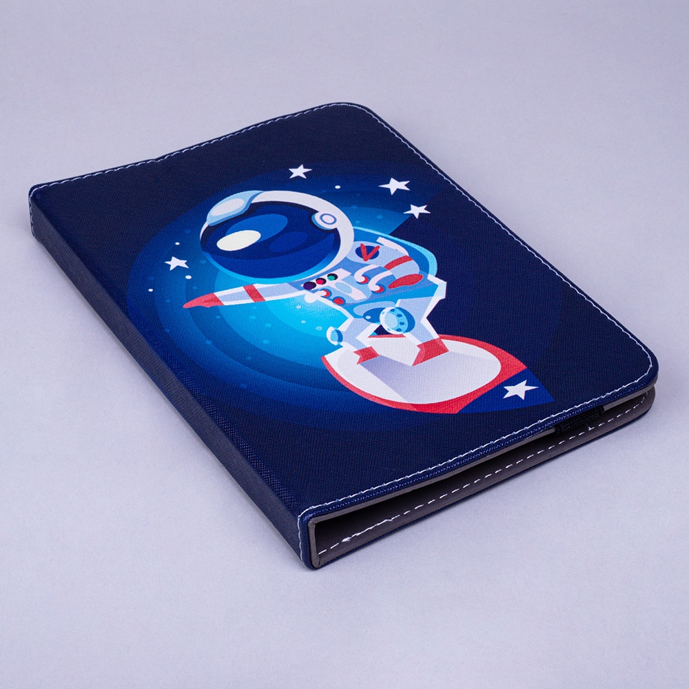 Husa Book Universala pentru tableta, G-Tech, 9-11 inch, Cosmonaut, Piele Ecologica, Multicolor