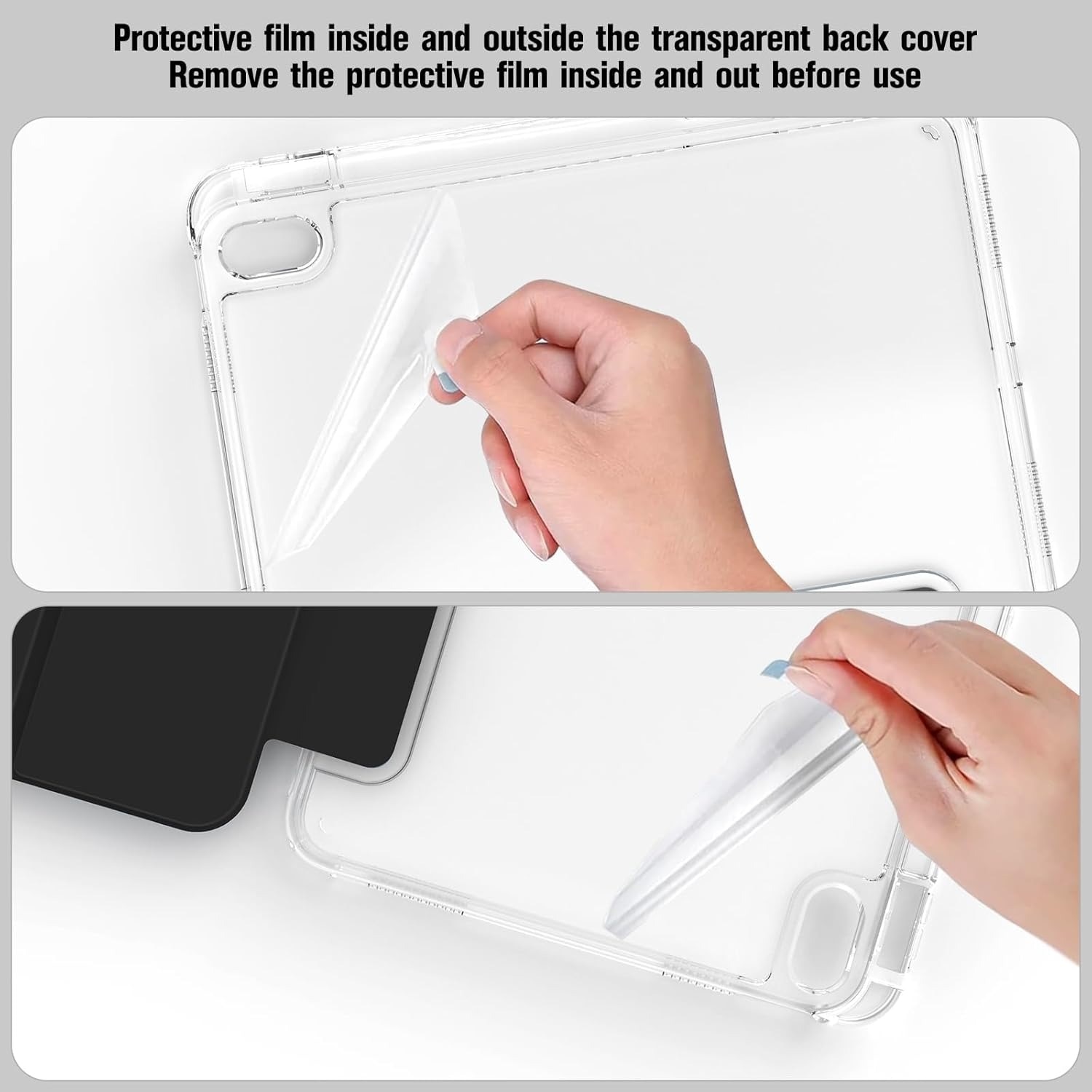Husa tableta pentru iPad (A16)11th gen 11-inch 2025 si iPad 10th gen 10.9-inch 2022, compartiment pentru Apple Pencil, Negru