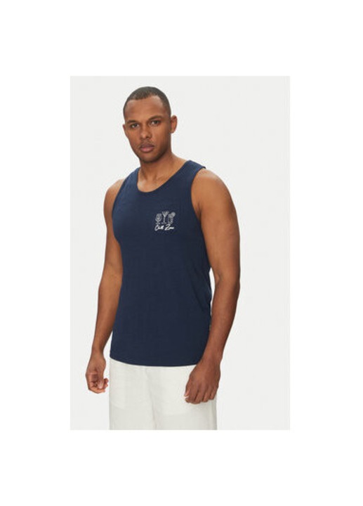 Ferfi kevert anyagu atleta, 20718289, pamut, sotetkek, Tengerészkék