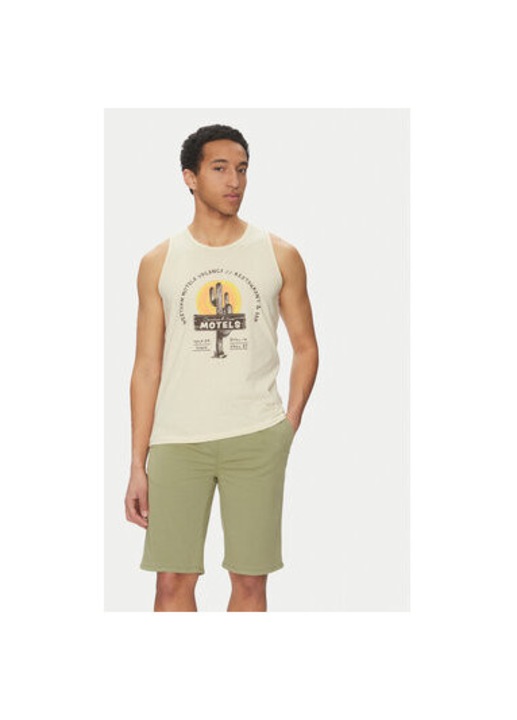 Ferfi kevert anyagu atleta, 20718290, pamut, bezs, Bézs, XL