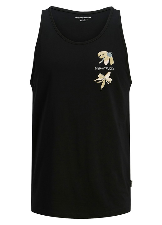 Jack Jones Ferfi Tank Top, 12275464, Pamut, Fekete, Fekete
