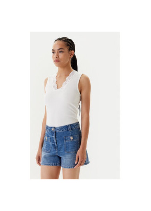 Top dama Morgan, 251-DADILO, Poliester reciclat/Viscoza, Alb, Alb